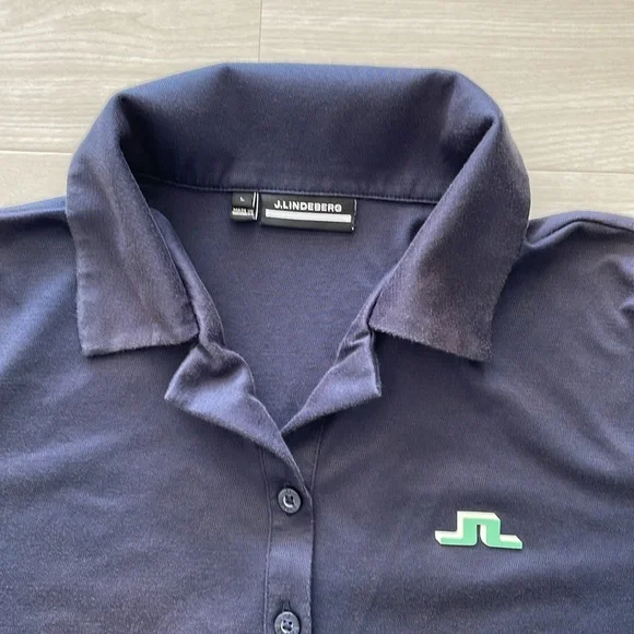 J. Lindeberg Navy Solange Cotton Blend Polo - Picture 4 of 10